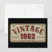 Vintag 1962 Limited Edition Alle Originalteile Postkarte (Vorne/Hinten)