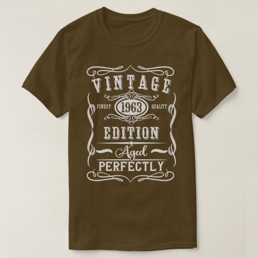 Vintag 1963, 60. Geburtstag T-Shirt (Design vorne)