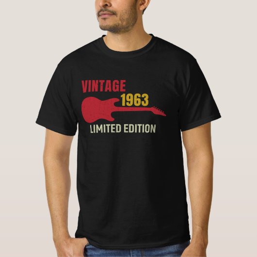 Vintag 1963 - Design der Gitarrenausgabe T-Shirt (Vorderseite)