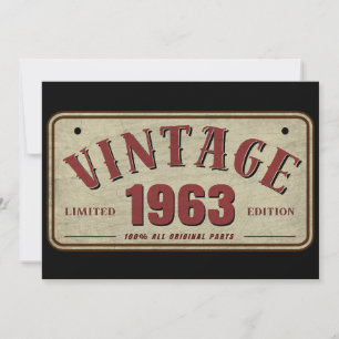 Vintag 1963 Limited Edition Alle Originalteile Einladung