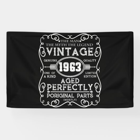 Vintag 1963 Man Myth Legend 58. Geburtstag Banner (Horizontal)
