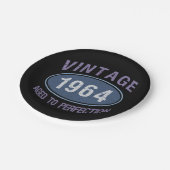 Vintag 1964 60. Geburtstag Pappteller (Schrägansicht)