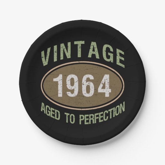 Vintag 1964 60. Geburtstag Pappteller (Vorderseite)