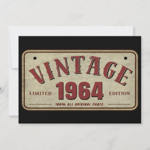 Vintag 1964 Limited Edition Alle Originalteile Einladung