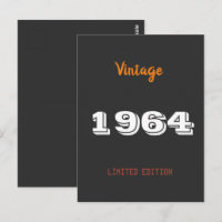Vintag 1964 limitierte Auflage 60. Geburtstagsgesc