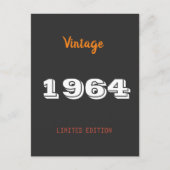 Vintag 1964 limitierte Auflage 60. Geburtstagsgesc Postkarte (Vorderseite)