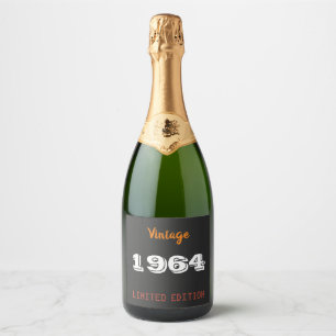 Vintag 1964 limitierte Auflage 60. Geburtstagsgesc Schaumweinetikett