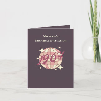 Vintag 1964 Retro lila Einladung zum 60. Geburtsta