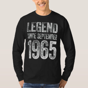 Vintag 1965 Geburtstag September Geborene Legende T-Shirt