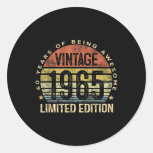 Vintag 1965 Limited Edition 60-jährige Geschenke 6 Runder Aufkleber