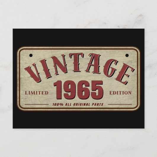 Vintag 1965 Limited Edition Alle Originalteile Postkarte (Vorderseite)