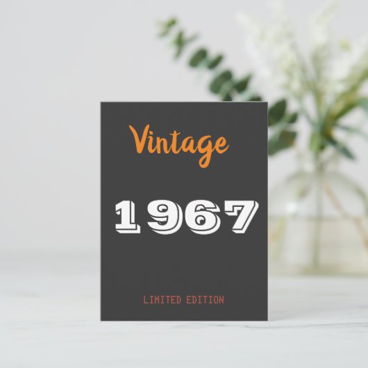 Vintag 1967 Limited Edition Geburtstagskarte Postkarte (Stehend Vorderseite)