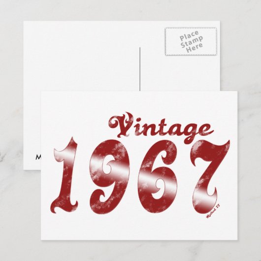 Vintag 1967 Postkarte (Vorne/Hinten)