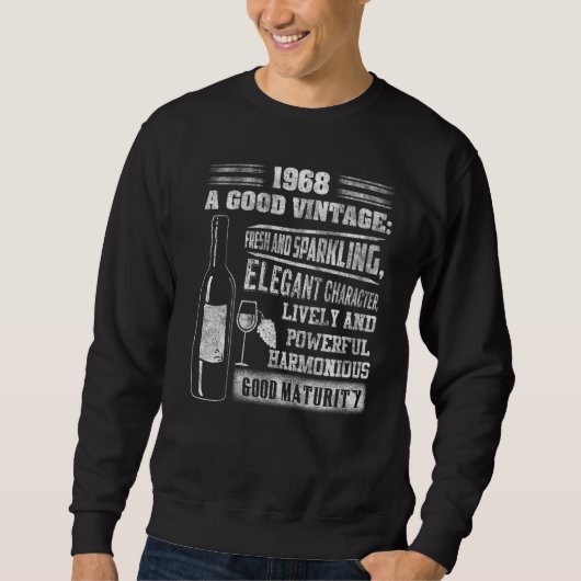 Vintag 1968 für Männer - Geburtstagswein Sweatshirt (Vorderseite)