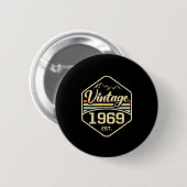 Vintag 1969 Est 52. Geburtstagsgeschenk Button (Vorne & Hinten)