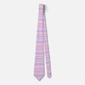 Vintag 1970 Fett Streifen Bubblegum Satin Necktie Krawatte (Vorderseite)