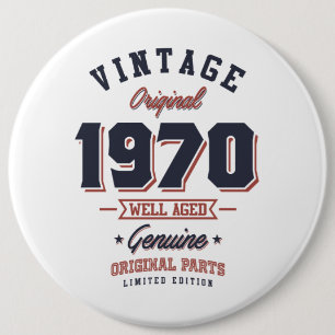 Vintag 1970 Geboren 1970 Retro Geburtstagsgeschenk Button