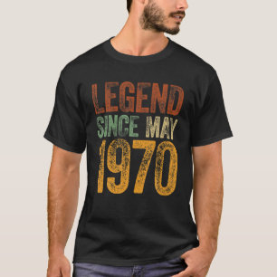 Vintag 1970 Geburtstag Mai Geboren Legende seit 19 T-Shirt