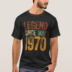 Vintag 1970 Geburtstag Mai Geboren Legende seit 19 T-Shirt