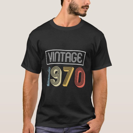 Vintag 1970 Geburtstag T-Shirt (Vorderseite)