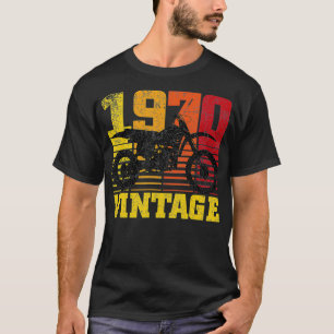 Vintag 1970 Motocross Dirt Bike 50. Geburtstag Gif T-Shirt