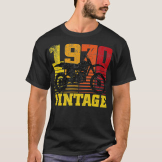 Vintag 1970 Motocross Dirt Bike 50. Geburtstag Gif T-Shirt