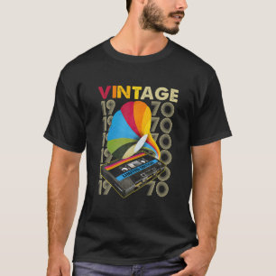Vintag 1970 Retro Cassette 52nd Geburtstag 52 Jahr T-Shirt