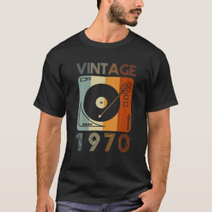 Vintag 1970 Retro Record Player Geburtstag Vinyl D T-Shirt