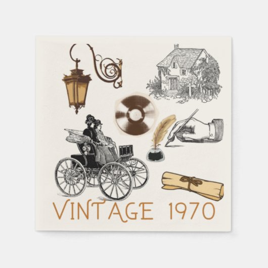 VINTAG 1970 SERVIETTE (Vorderseite)