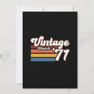 Vintag 1971 50. Geburtstag März Einladung