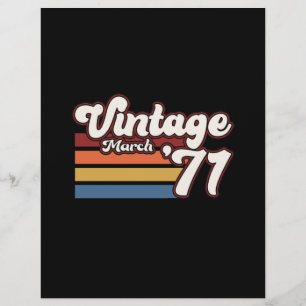 Vintag 1971 50. Geburtstag März Flyer