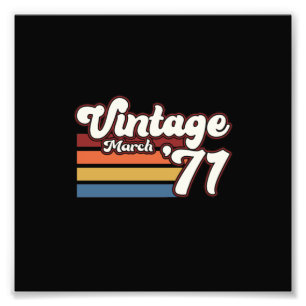 Vintag 1971 50. Geburtstag März Fotodruck