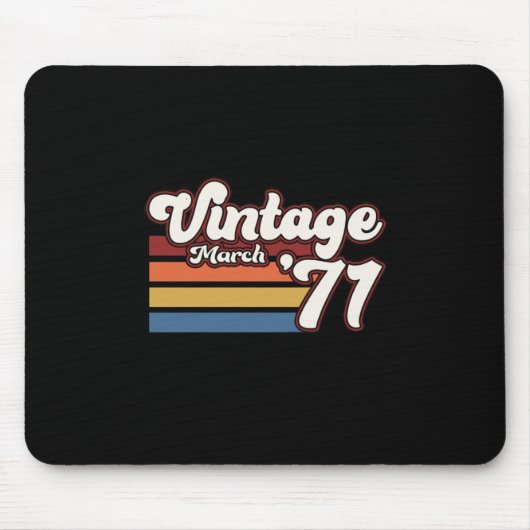 Vintag 1971 50. Geburtstag März Mousepad (Vorne)