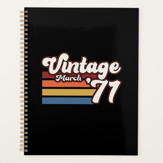 Vintag 1971 50. Geburtstag März Planer (Vorderseite)