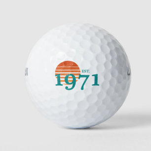 Vintag 1971 50. Geburtstag Retro Sunset Golfball