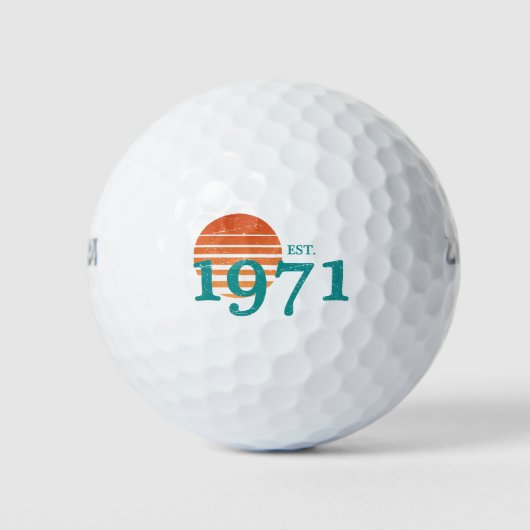 Vintag 1971 50. Geburtstag Retro Sunset Golfball (Vorderseite)