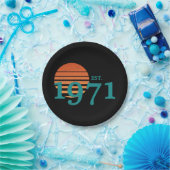 Vintag 1971 50. Geburtstag Retro Sunset Pappteller (Party)