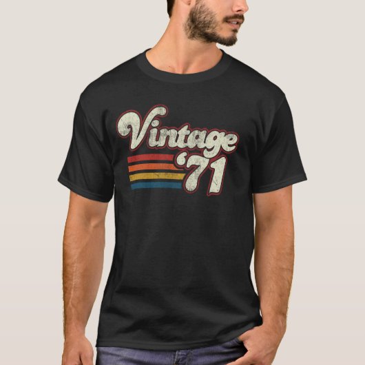 Vintag 1971 Geburtstag T-Shirt (Vorderseite)