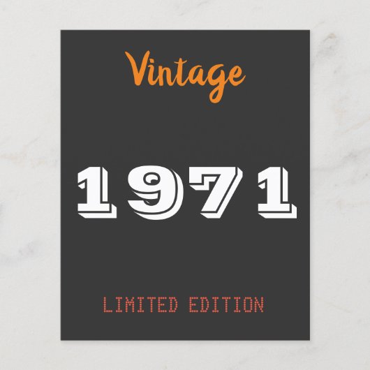 Vintag 1971 Limited Edition 55. Geburtstagsgeschen (Vorderseite)
