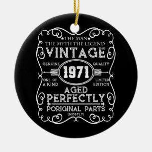 Vintag 1971 Man Myth Legend 50. Geburtstag Keramik Ornament