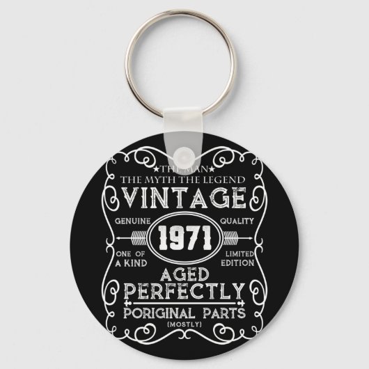 Vintag 1971 Man Myth Legend 50. Geburtstag Schlüsselanhänger (Vorderseite)