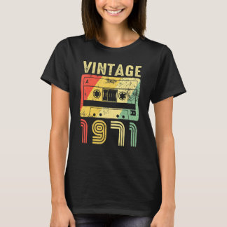 Vintag 1971 Musikkassette 51. Geburtstag 51 Jahr T-Shirt