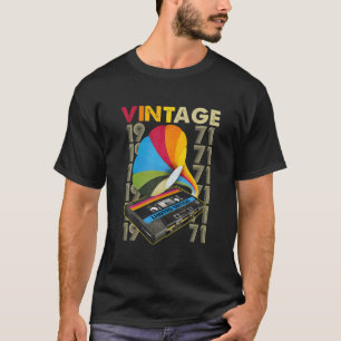Vintag 1971 Retro Cassette 51St Geburtstag 51 Jahr T-Shirt