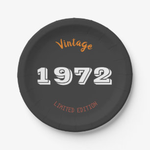 Vintag 1972 limitierte Auflage 53. Geburtstagsgesc Pappteller