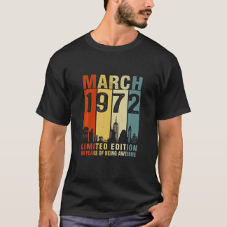 Vintag 1972 Retro 50 - 50. für Männer Frauen B-Day T-Shirt