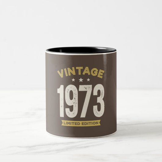 Vintag 1973 - 49. Geburtstag Retro Classic Zweifarbige Tasse (Mittel)