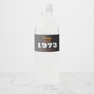 Vintag 1973 Jahr limitierte Auflage 50. Geburtstag Wasserflaschenetikett