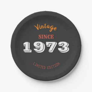 Vintag 1973 Jahre limitierte Auflage 53. Geburtsta Pappteller