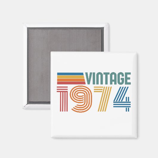 Vintag 1974 50. Geburtstag Magnet (Vorderseite/Rückseite)