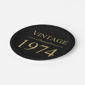 Vintag 1974 50. Geburtstag Pappteller (Schrägansicht)